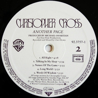 Christopher Cross : Another Page (LP, Album, DMM)