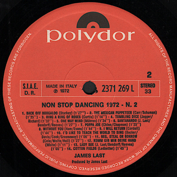 James Last : Non Stop Dancing 1972 - N. 2 (LP, Album)