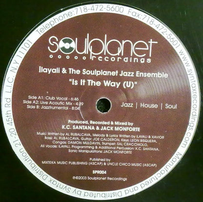 Ilayali & Soulplanet Jazz Ensemble : Is It The Way (U) (12")