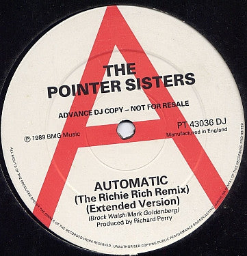 Pointer Sisters : Automatic (The Richie Rich Remix) (12")