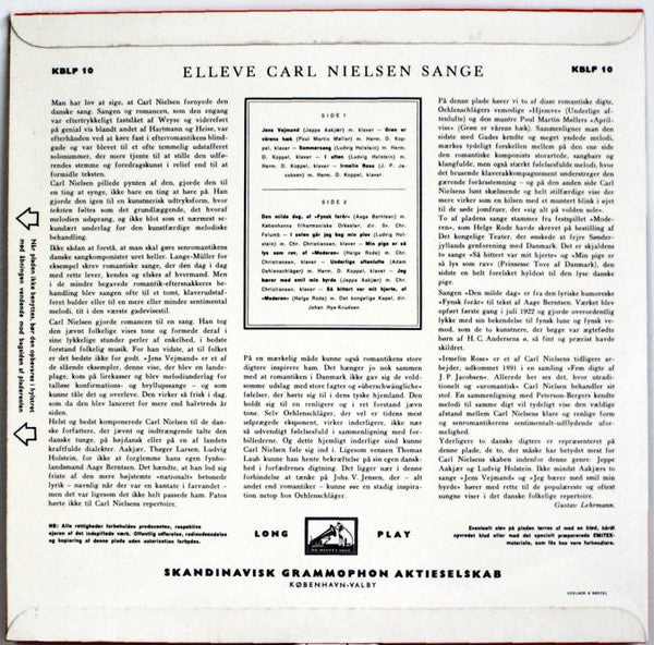 Aksel Schiøtz : Elleve Carl Nielsen Sange (10", Album, Mono)