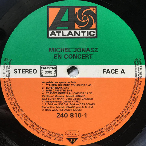 Michel Jonasz : En Concert Au Palais Des Sports De Paris (2xLP, Album)