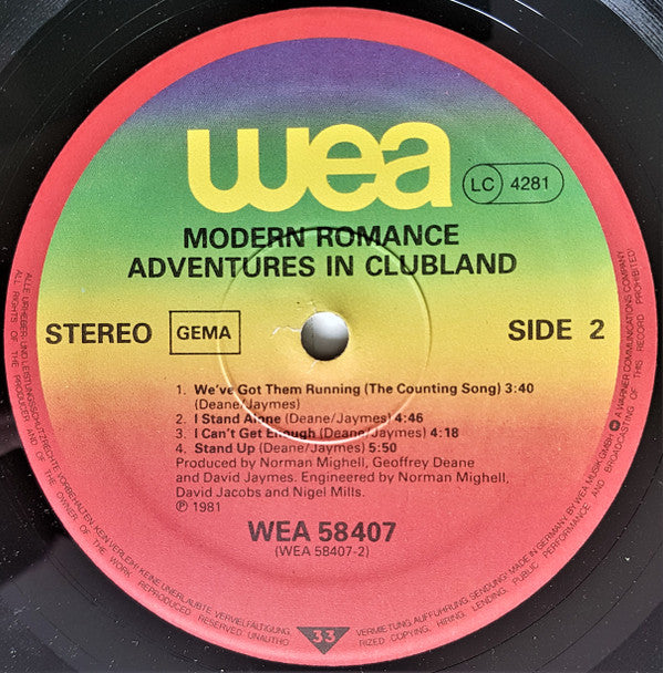 Modern Romance : Adventures In Clubland (LP, Album)