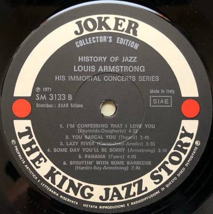 Louis Armstrong : His Immortal Concert Series (LP)