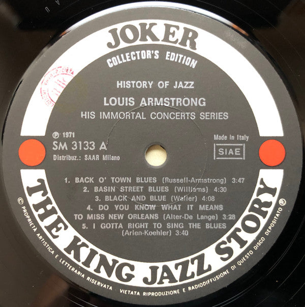 Louis Armstrong : His Immortal Concert Series (LP)