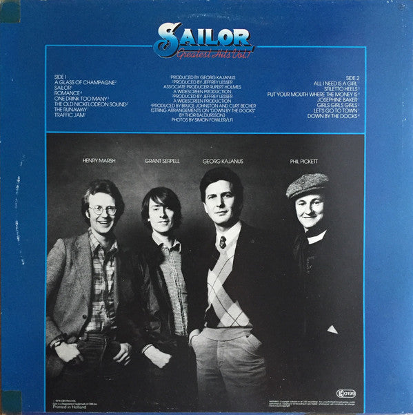 Sailor : Greatest Hits Vol.1 (LP, Comp)