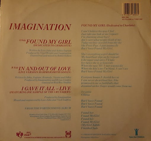 Imagination : Found My Girl (12", Single)