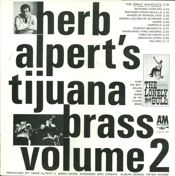 Herb Alpert & The Tijuana Brass : Volume 2 (LP, Album, Mono)