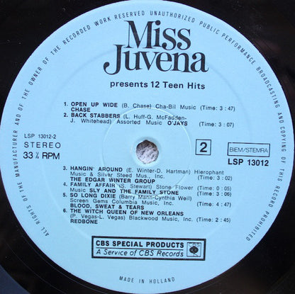 Various : Miss Juvena Presents 12 Teen Hits (LP, Comp, Promo, Gat)