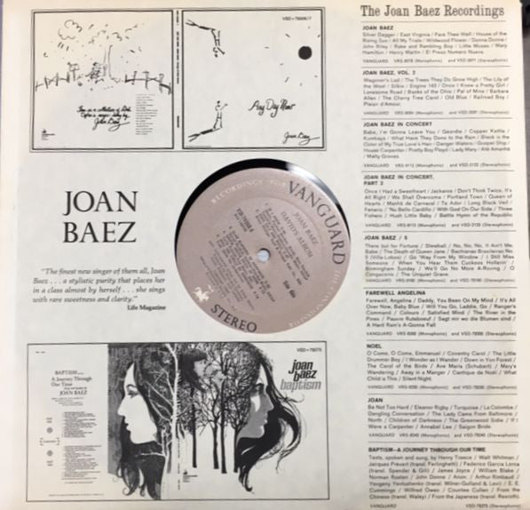 Joan Baez : David's Album (LP, Album, Pit)