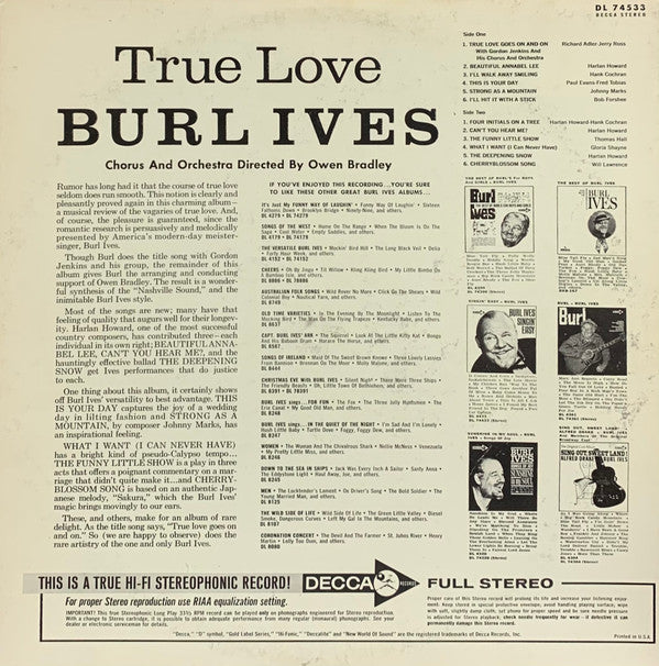 Burl Ives : True Love (LP)