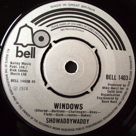 Showaddywaddy : Sweet Music (7", Single)