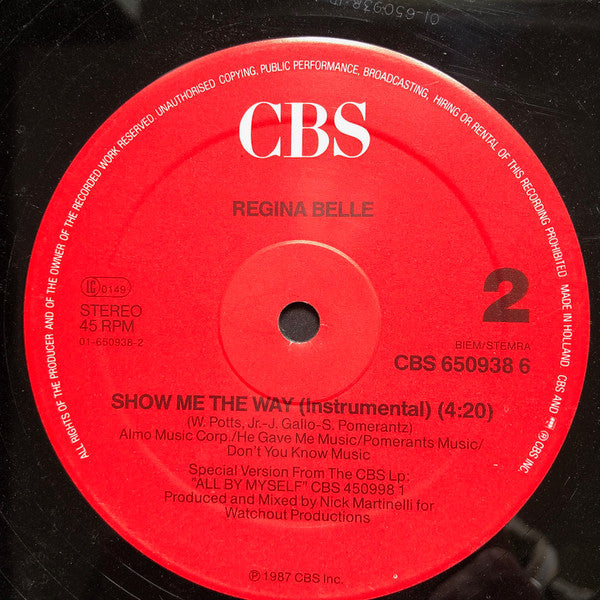 Regina Belle : Show Me The Way (12", Maxi)