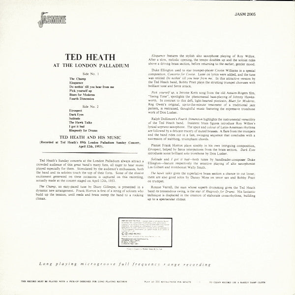 Ted Heath And His Music : Ted Heath At The London Palladium (LP, Album, RE)