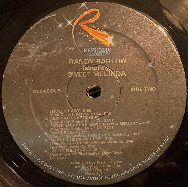 Randy Barlow : Featuring Sweet Melinda (LP, Album)