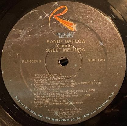 Randy Barlow : Featuring Sweet Melinda (LP, Album)