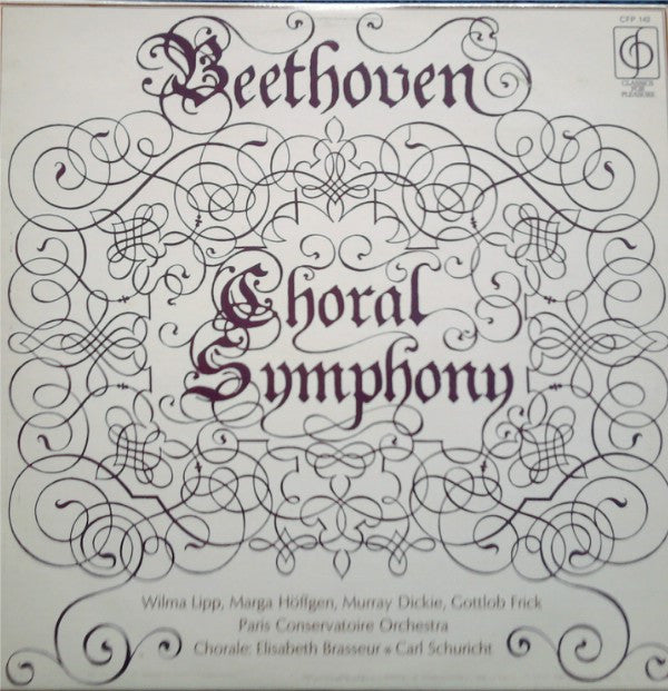 Ludwig Van Beethoven - Orchestre De La Société Des Concerts Du Conservatoire Conducted By Carl Schuricht : Choral Symphony (LP, Album)