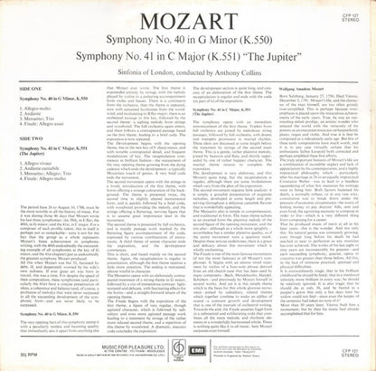 Wolfgang Amadeus Mozart - The Sinfonia Of London, Anthony Collins (2) : Symphonies 40 And 41 (LP)