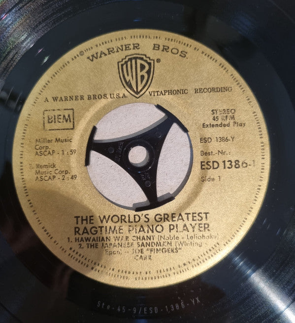 Joe "Fingers" Carr : The World's Greatest Ragtime Piano Player (7", EP, Mono)