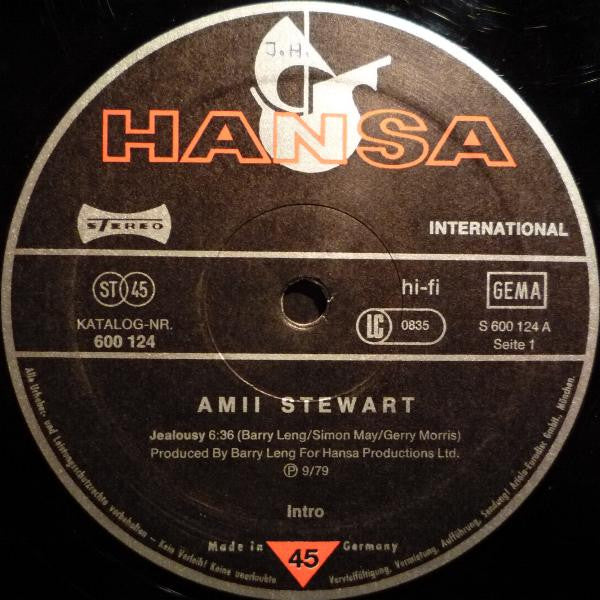 Amii Stewart : Jealousy (Long Version) (12", Single, Ltd)