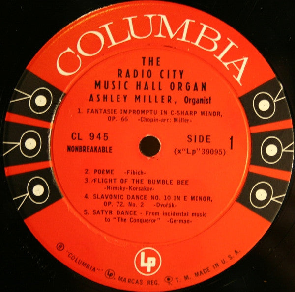 Ashley Miller : The Radio City Music Hall Organ (LP, Album)