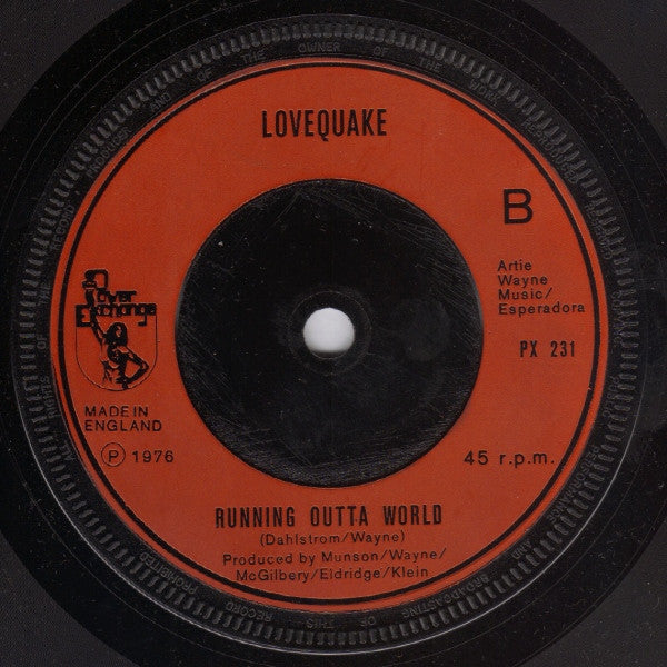 Lovequake Featuring Drake McGilbery : Lovequake (7")