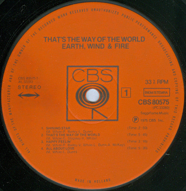 Earth, Wind & Fire : That's The Way Of The World (LP, Album, Gat)