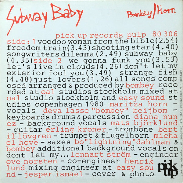 Lars Beijbom / Maritza Horn : Subway Baby (LP, Album)