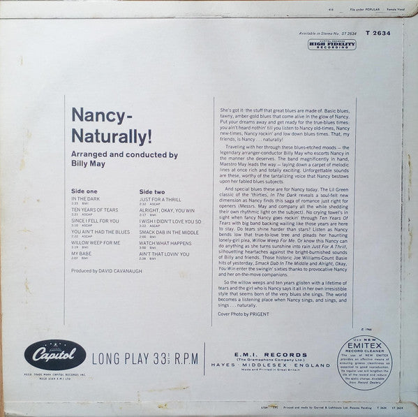 Nancy Wilson : Nancy - Naturally (LP, Album, Mono)