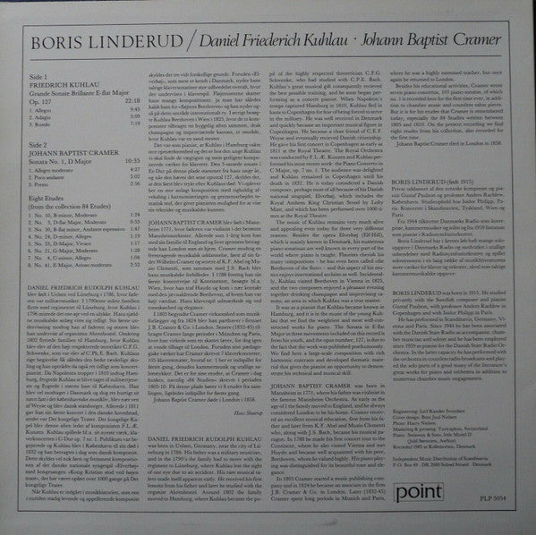 Boris Linderud, Daniel Friedrich Rudolph Kuhlau, Johann Baptist Cramer : Grande Sonate Brillante, Es-dur, Opus 127 / Sonate Nr. 1 / 8 Etuder (LP, Album)