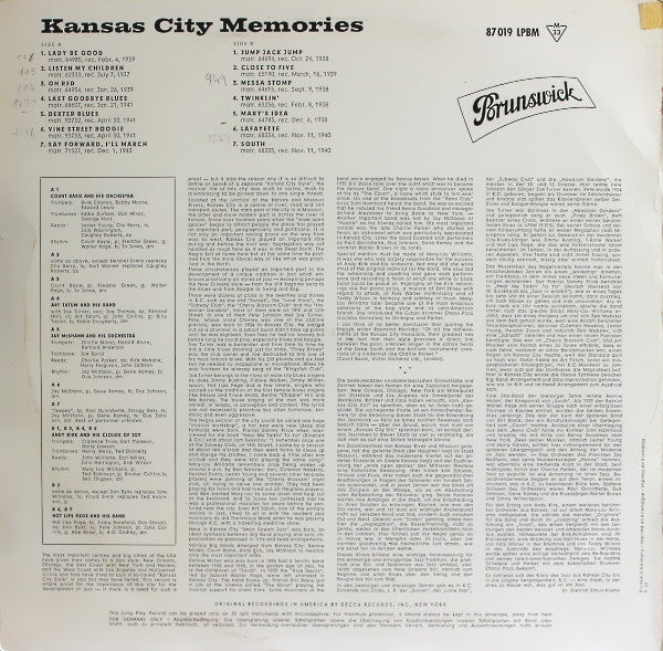 Various : Kansas City Memories (LP, Comp)