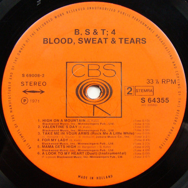 Blood, Sweat And Tears : B, S & T; 4 (LP, Album)