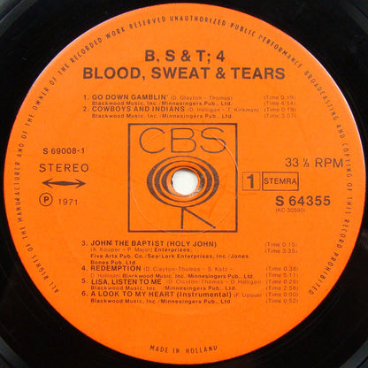 Blood, Sweat And Tears : B, S & T; 4 (LP, Album)