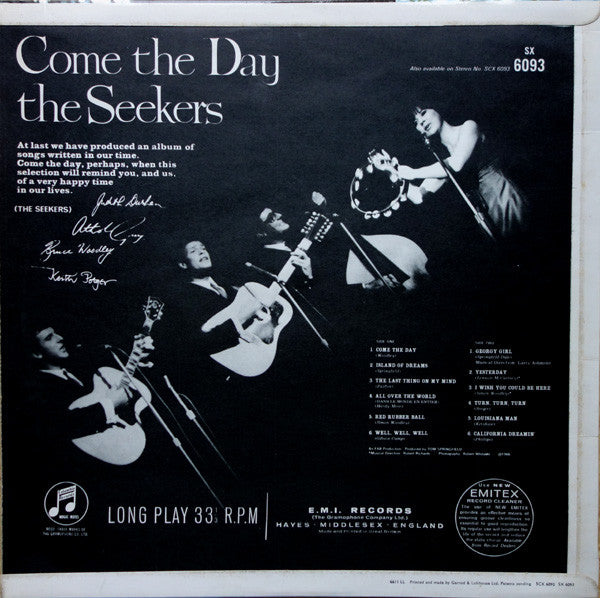 The Seekers : Come The Day (LP, Album, Mono)