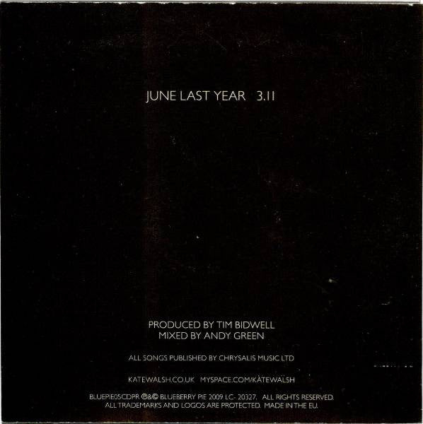 Kate Walsh : June Last Year (CD, Single)