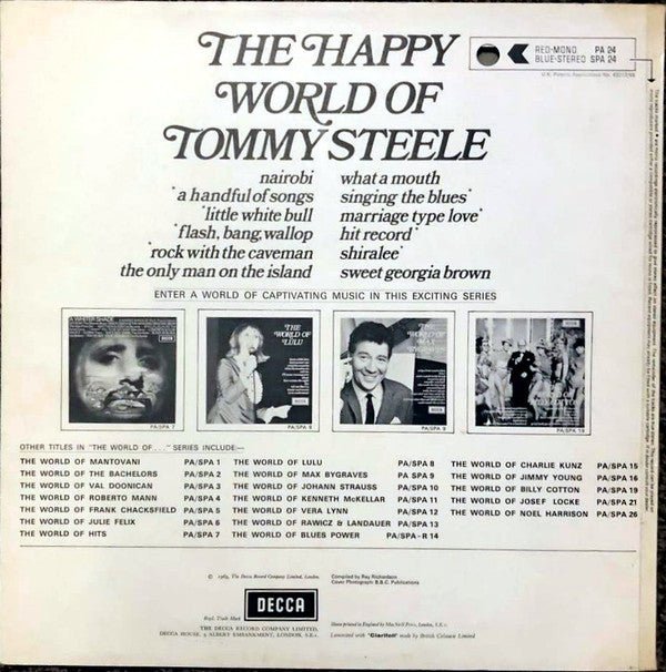 Tommy Steele : The Happy World Of Tommy Steele (LP, Comp, RE)