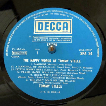 Tommy Steele : The Happy World Of Tommy Steele (LP, Comp, RE)