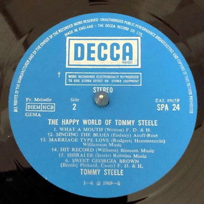 Tommy Steele : The Happy World Of Tommy Steele (LP, Comp, RE)