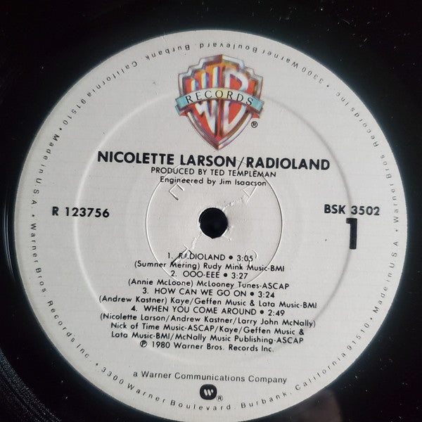 Nicolette Larson : Radioland (LP, Album, Club)