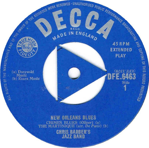 Chris Barber's Jazz Band : New Orleans Blues (7", EP)