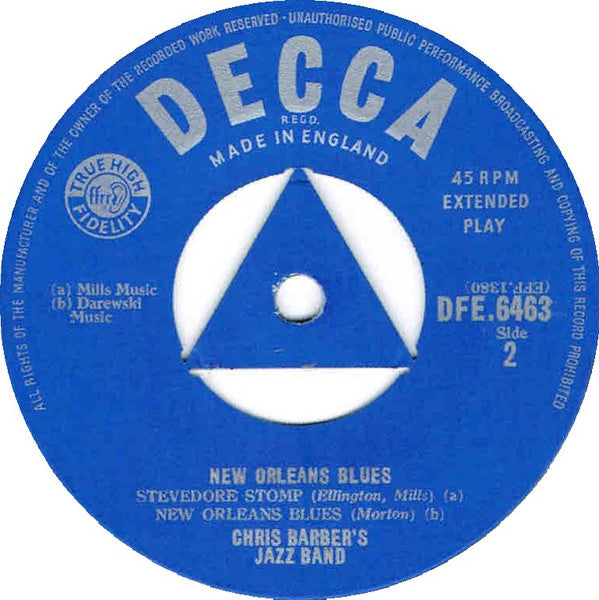 Chris Barber's Jazz Band : New Orleans Blues (7", EP)