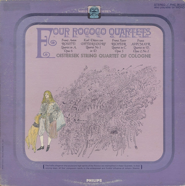 Oistersek String Quartet Of Cologne, Franz Anton Rosetti, Carl Ditters Von Dittersdorf, Franz Xaver Richter, Franz Asplmayr : Four Rococo Quartets (LP, Album, Mono)