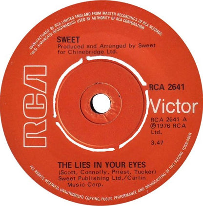 The Sweet : The Lies In Your Eyes (7", Single)