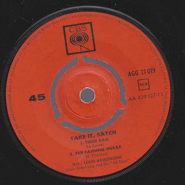 Louis Armstrong And His All-Stars : 7 - Take It, Satch (7", EP)