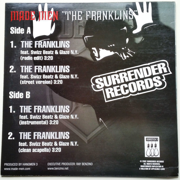 Made Men Featuring Swizz Beatz & Glaze N.Y. : The Franklins (12", Promo)