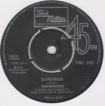 Commodores : Superman (7", Single)