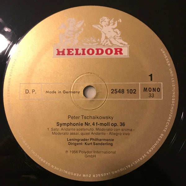 Pyotr Ilyich Tchaikovsky - Leningrad Philharmonic Orchestra, Kurt Sanderling : Symphonie Nr. 4 f-moll - Symphony No. 4 in F minor (LP, Mono, RE)