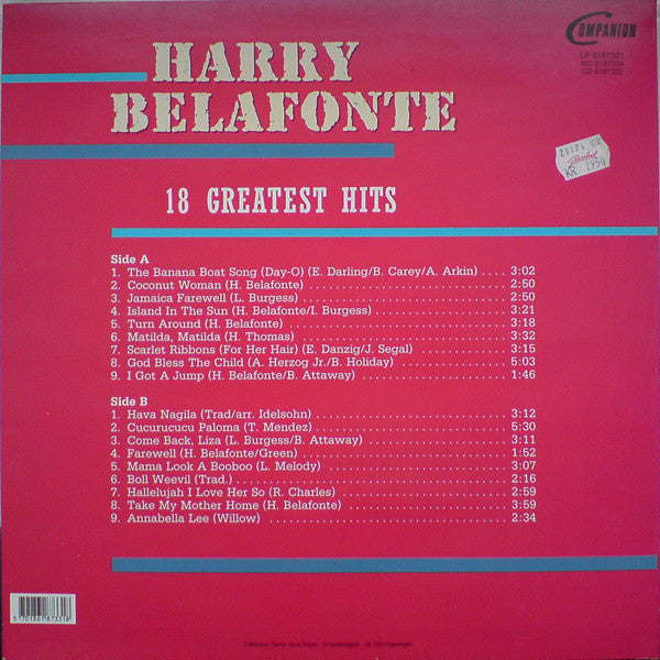 Harry Belafonte : 18 Greatest Hits (LP, Comp)
