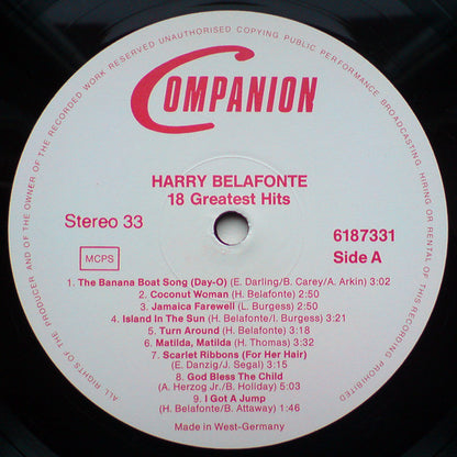 Harry Belafonte : 18 Greatest Hits (LP, Comp)