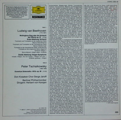 Ludwig van Beethoven, Pyotr Ilyich Tchaikovsky, Don Kosaken Chor Serge Jaroff, Berliner Philharmoniker, Herbert von Karajan : Wellingtons Sieg Oder Die Schlacht Bei Vittoria / Ouverture Solennelle »1812« (LP, Comp)